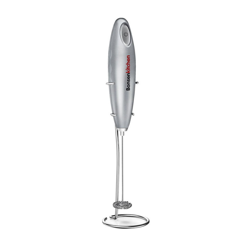 Bonsenkitchen MF8710 Electric Milk Frother with Stand, Silver