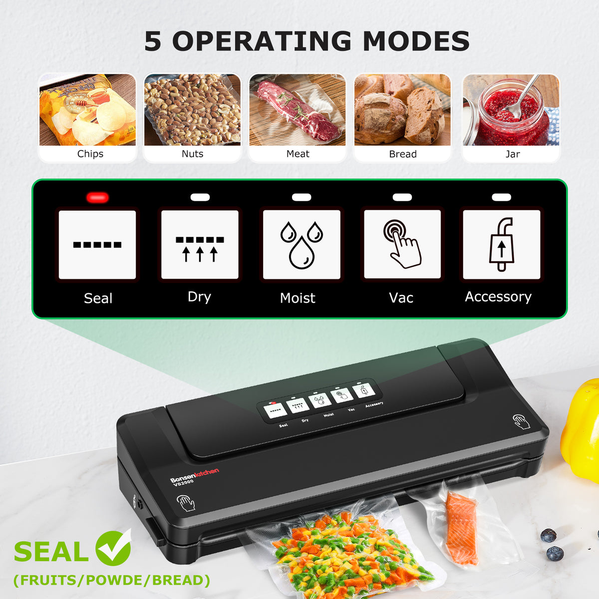 Commercial Vacuum Sealer Machine Seal Meal Food System Saver With Free Bag  USA