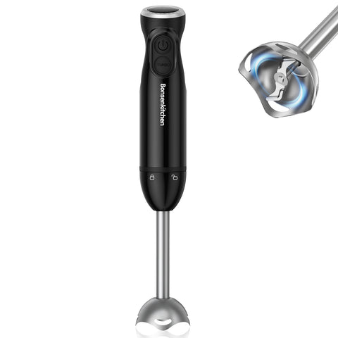 Bonsenkitchen Handheld Blender, Electric Hand Blender 12-Speed