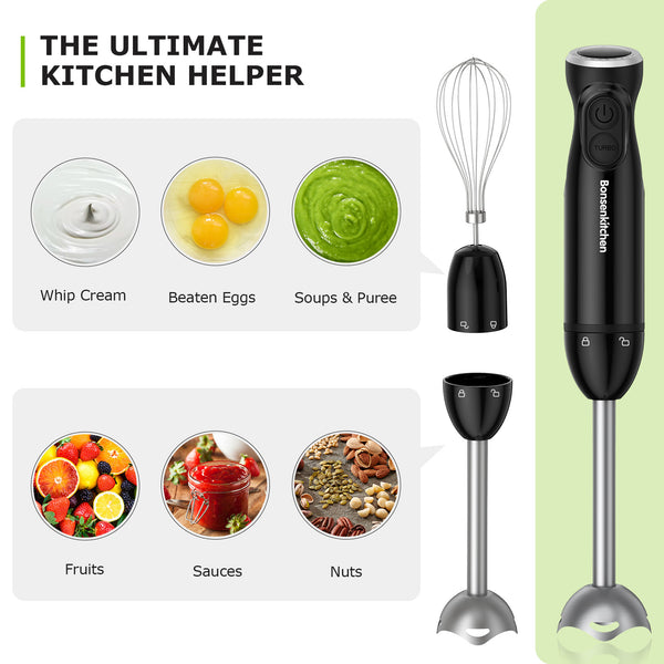 BONSENKITCHEN 4 In 1 hand blender, just the actual machine here no  attachments