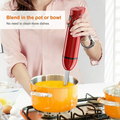 Bonsenkitchen Handheld Blender, Immersion Blender Handheld, Red
