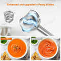 Bonsenkitchen Handheld Blender, Immersion Blender Handheld, Red