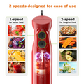 Bonsenkitchen Handheld Blender, Immersion Blender Handheld, Red