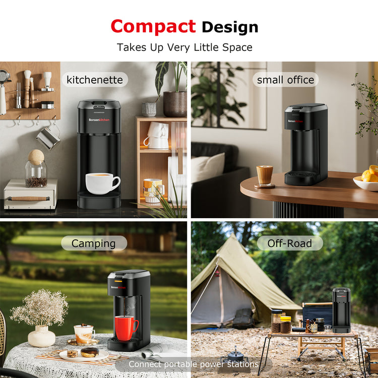 Bonsenkitchen Single Serve Coffee Maker, Coffee Brewer for K Cup Capsu