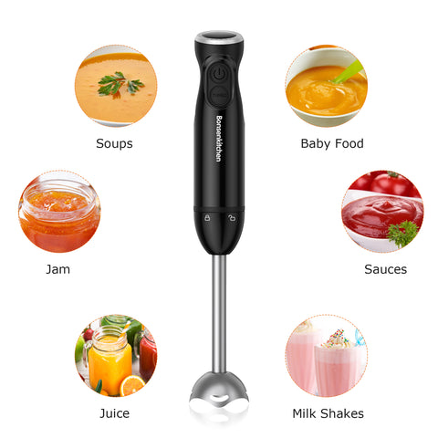 Hand Blender, 5-in-1 Immersion Hand Blender,12 Speed Turbo Mode Stick  Blender for Make Smoothie, Milk Shakes,Juice ,Sauces