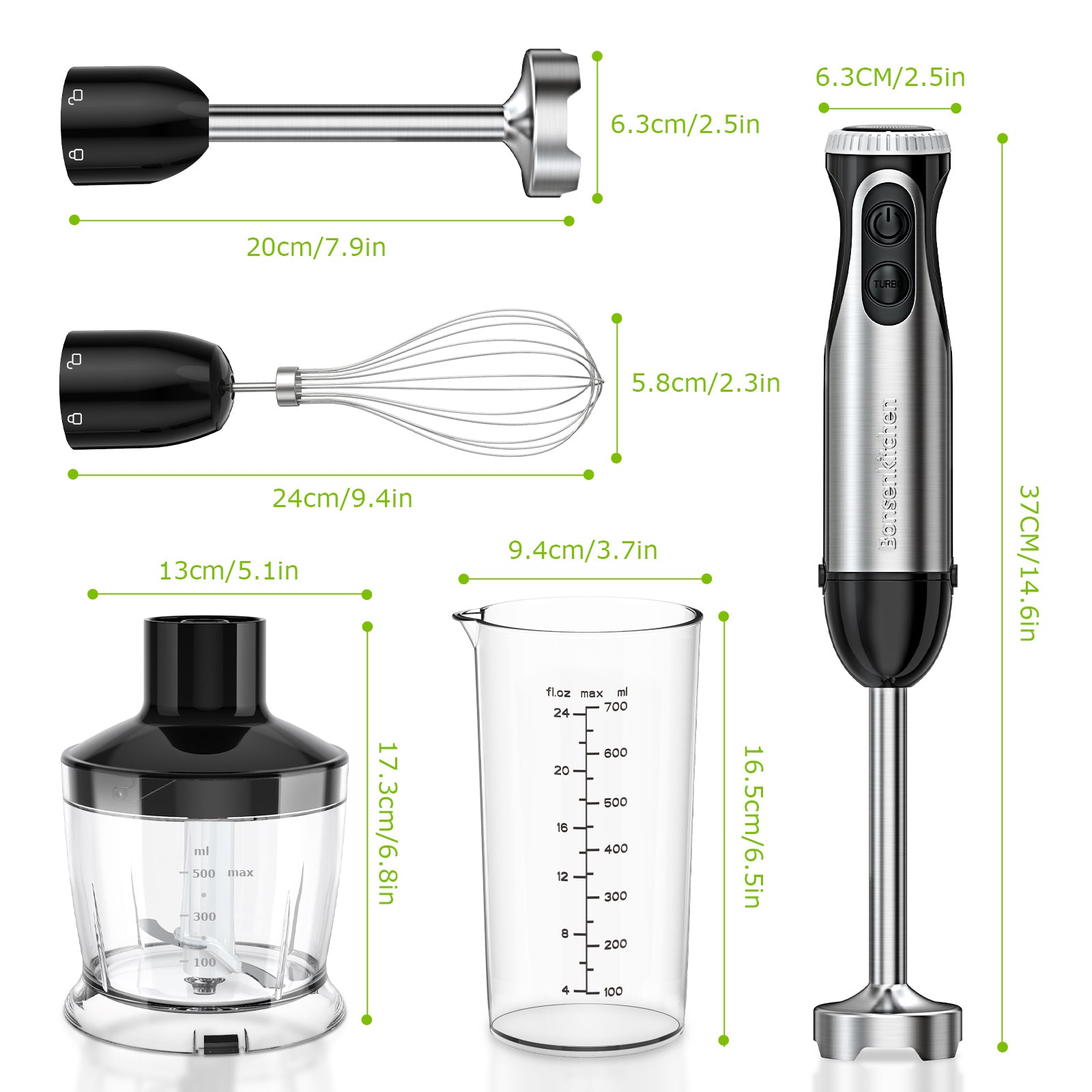 Bonsenkitchen MF8710 Electric Milk Frother with Stand, Black