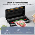 Full Automatic Food Vacuum sealer, Built-in Cutter and Bag Storage with 2 Rolls Bags