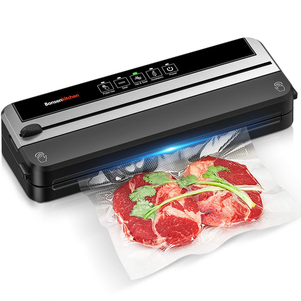 Bonsenkitchen Food Vacuum Sealer Machine, Built-In Cutter foodsaver with 10 Vacuum Bags