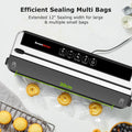 Bonsenkitchen Food Vacuum Sealer Machine, Built-In Cutter foodsaver with 10 Vacuum Bags