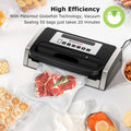 Bonsenkitchen Vacuum Sealer Machine, Powerful Low-Noise Food Vacuum Sealer Globefish Technology for High-Speed Working, Built-in Cutter, 2 Bag Rolls
