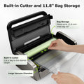 Bonsenkitchen Vacuum Sealer Machine, Powerful Low-Noise Food Vacuum Sealer Globefish Technology for High-Speed Working, Built-in Cutter, 2 Bag Rolls