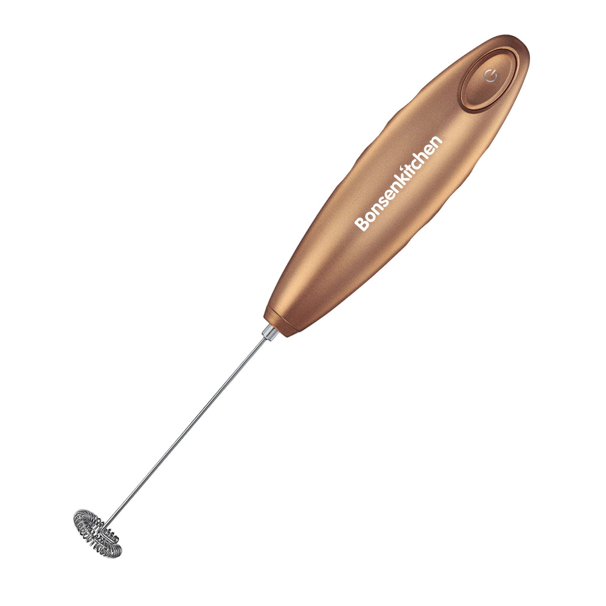 Bonsenkitchen Milk Frother Handheld, Automatic Hand Frother (Gold)