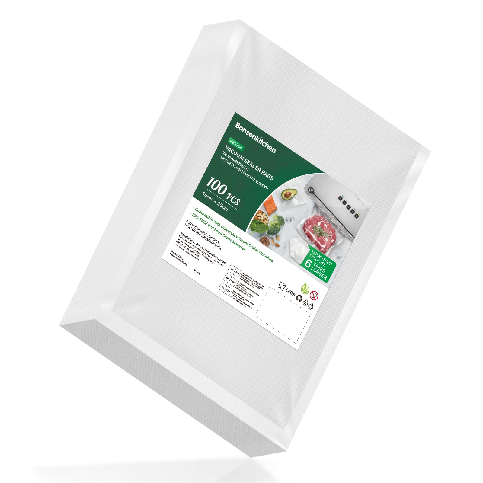 8'*12' Quart Food Packaging Bags for Sous Vide, Embossed