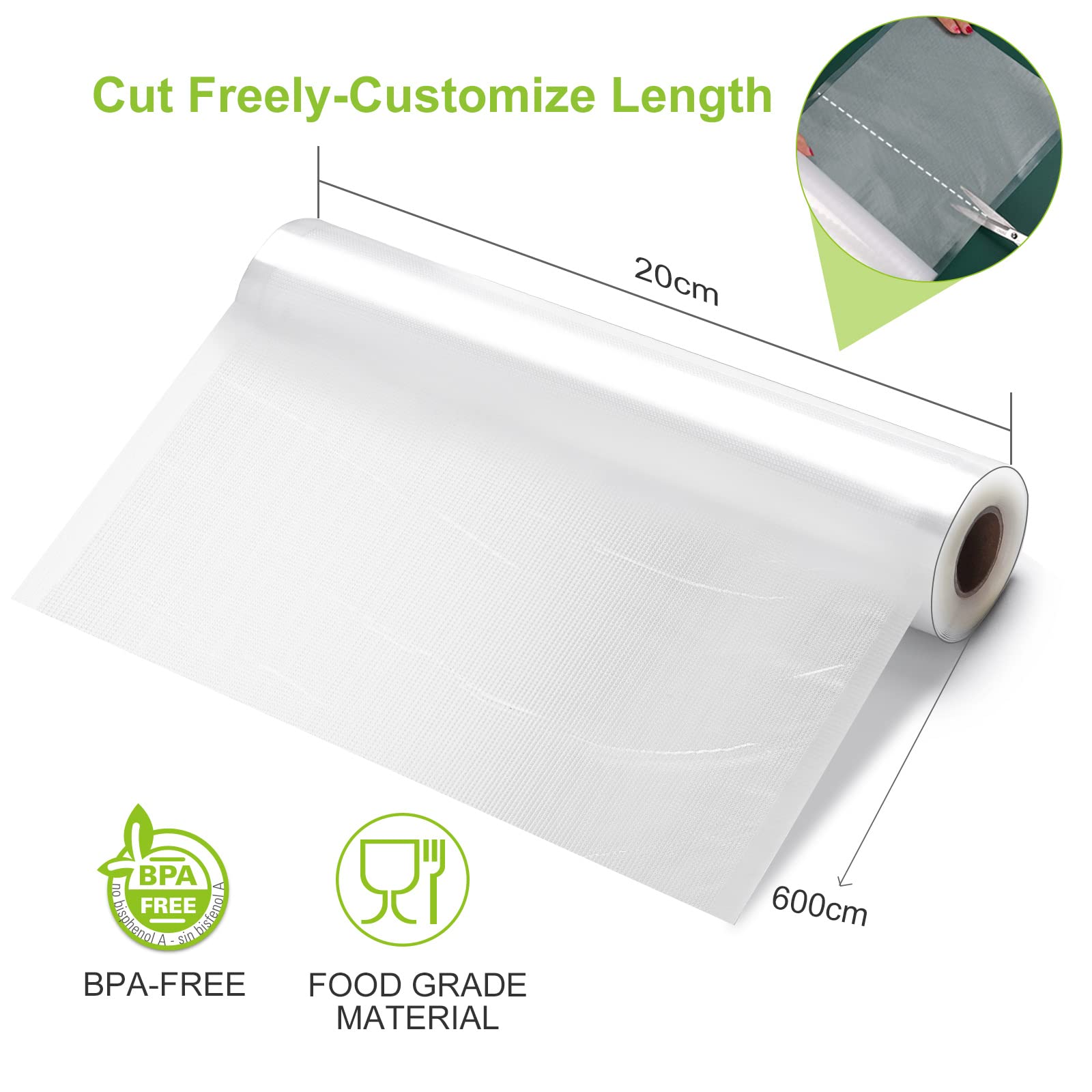 Custom Embossed Food Vacuum Bag Roll BPA Free Food Saver Bag