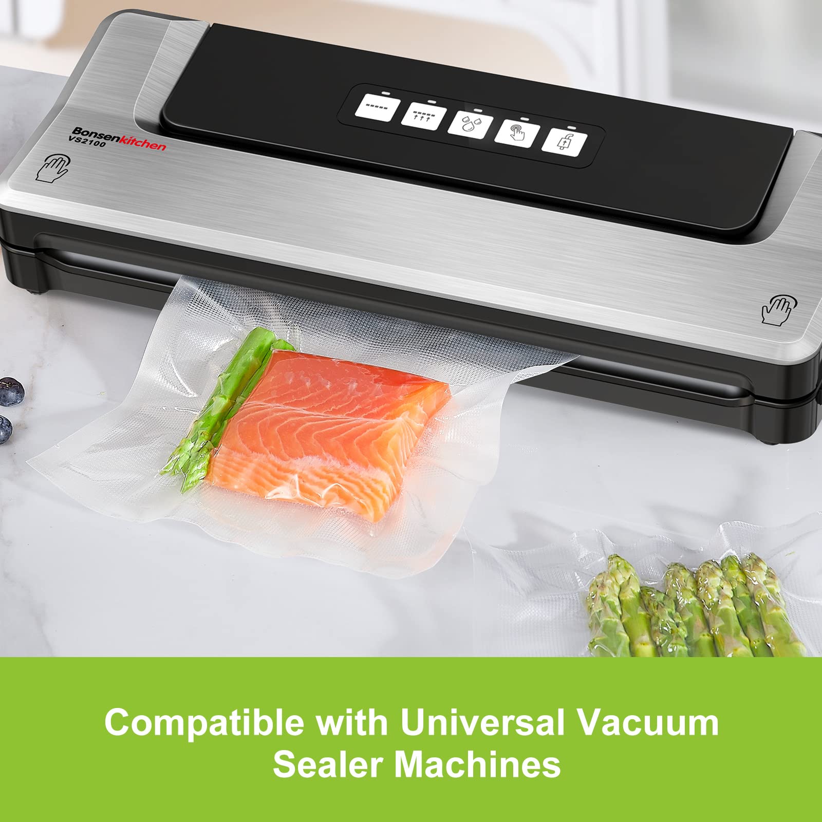 Bonsenkitchen Vaccum Sealer bags, Vacuum Rolls