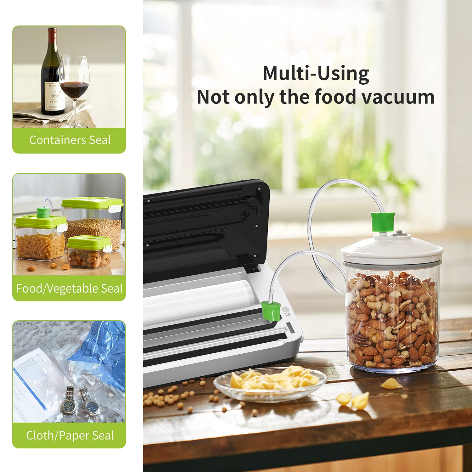 Food Vacuum Sealer Slow Cooker Machine Food Saver Stroage Bags Dry Moist  Seal US
