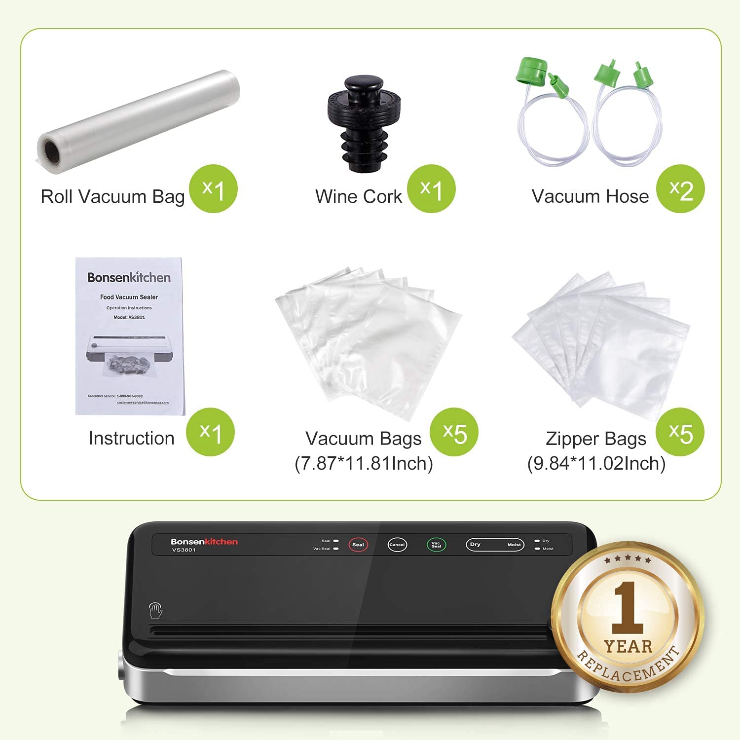 Bonsenkitchen Vacuum Sealer