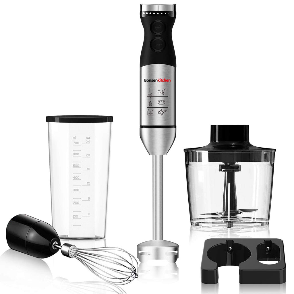 Bonsenkitchen HB8003  9-Speed 5 in 1 Stainless Steel Electric Handheld Blender