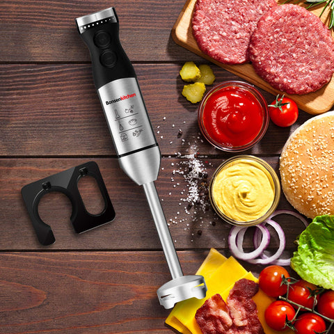 Bonsenkitchen HB8003  9-Speed 5 in 1 Stainless Steel Electric Handheld Blender